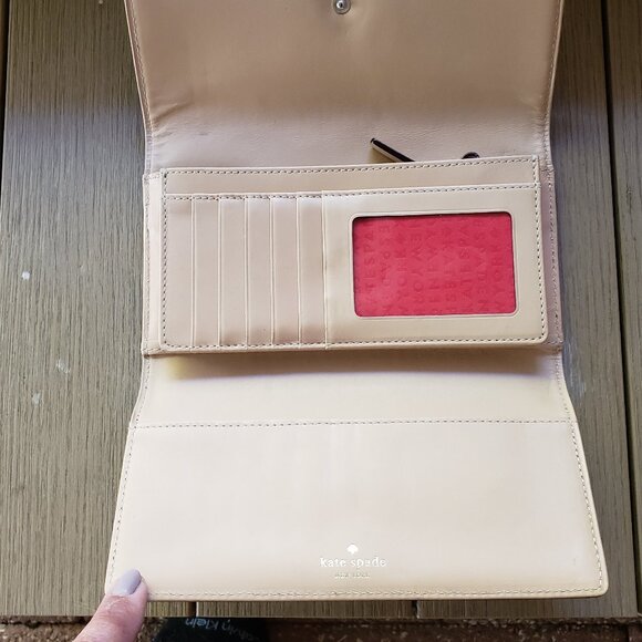 EUC KATE SPADE black / white striped wallet (OS) - Picture 2 of 10